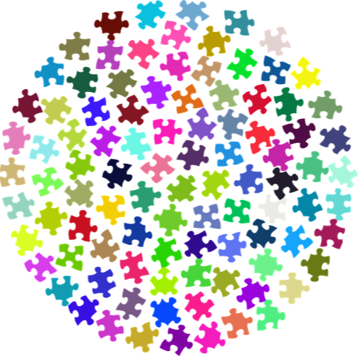 pièces de puzzles de toutes les couleurs