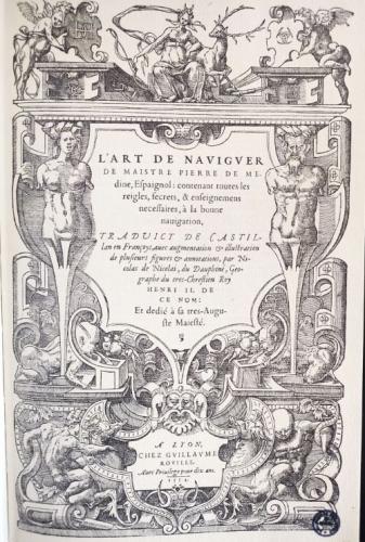 Page de titre de l'art de naviguer avec décor gravé