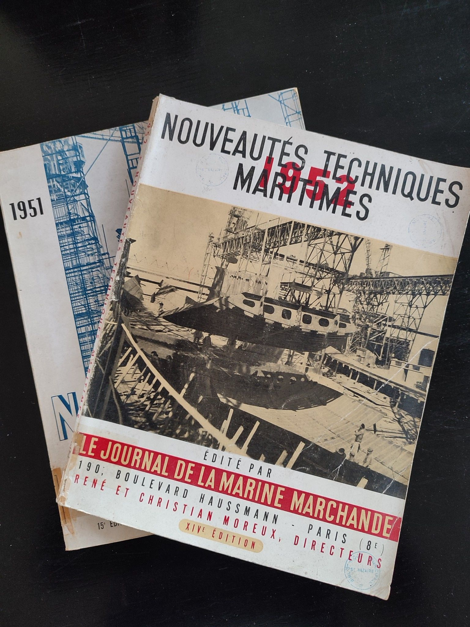 Couverture avec photo d'un navire de la revue Nouveautés Techniques Maritimes