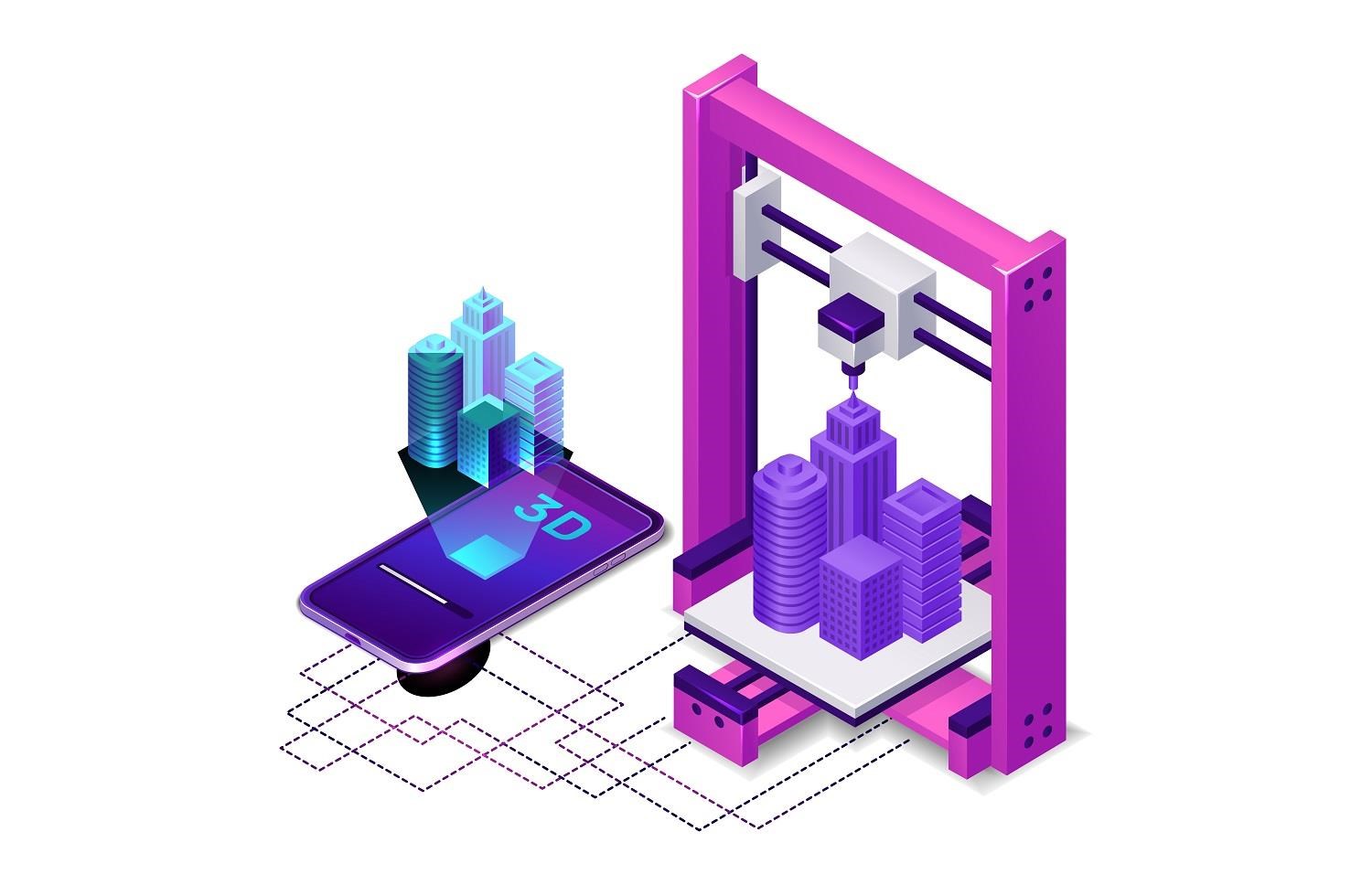 Imprimante 3D de couleur violette